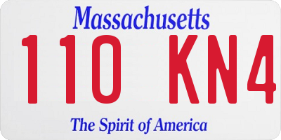 MA license plate 110KN4