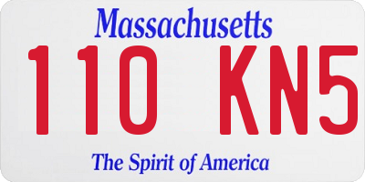 MA license plate 110KN5