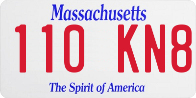 MA license plate 110KN8