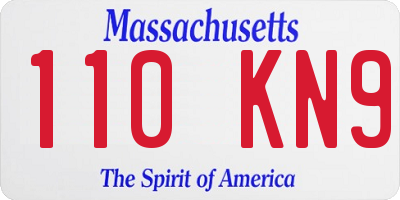 MA license plate 110KN9
