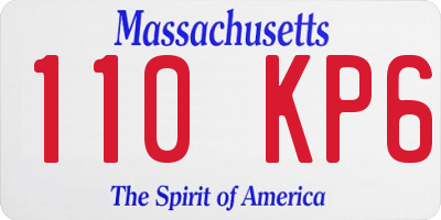 MA license plate 110KP6