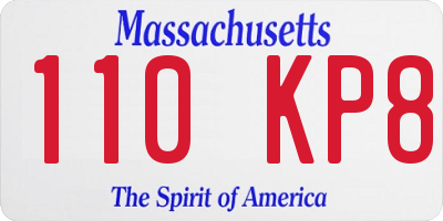 MA license plate 110KP8