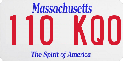 MA license plate 110KQ0