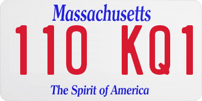 MA license plate 110KQ1