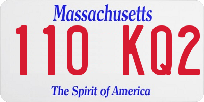 MA license plate 110KQ2