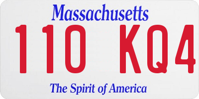 MA license plate 110KQ4