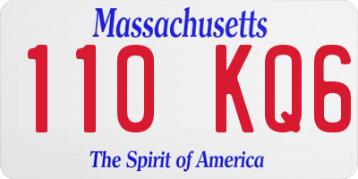 MA license plate 110KQ6