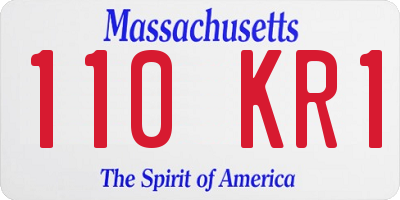 MA license plate 110KR1