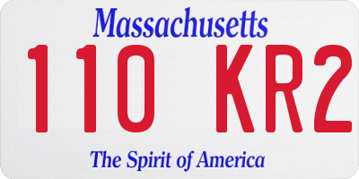 MA license plate 110KR2