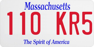 MA license plate 110KR5