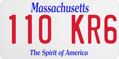 MA license plate 110KR6