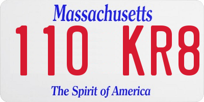MA license plate 110KR8