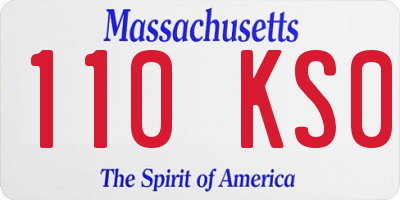 MA license plate 110KS0