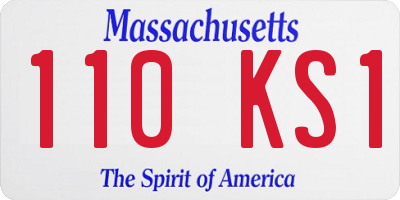 MA license plate 110KS1