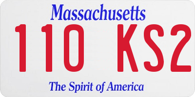 MA license plate 110KS2
