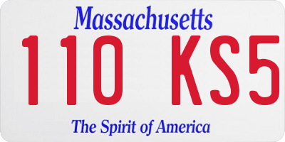 MA license plate 110KS5