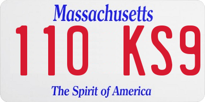MA license plate 110KS9