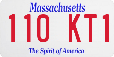 MA license plate 110KT1