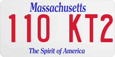 MA license plate 110KT2