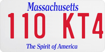MA license plate 110KT4