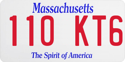 MA license plate 110KT6