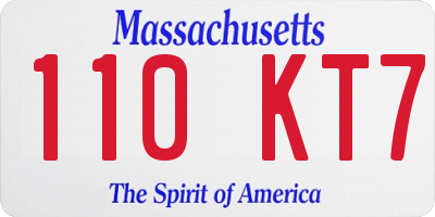 MA license plate 110KT7