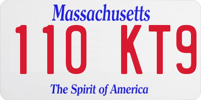 MA license plate 110KT9