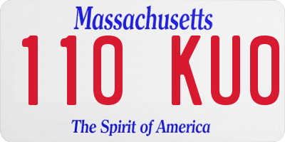 MA license plate 110KU0