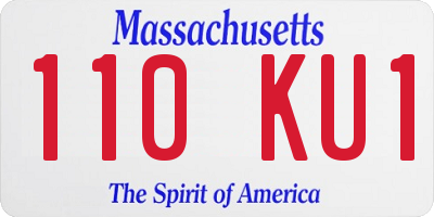 MA license plate 110KU1