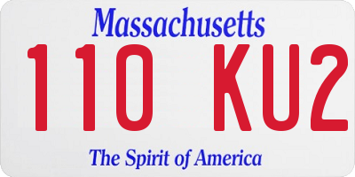 MA license plate 110KU2