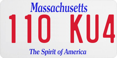 MA license plate 110KU4