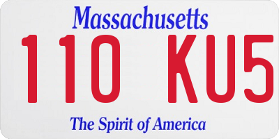 MA license plate 110KU5