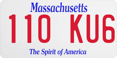MA license plate 110KU6
