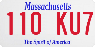 MA license plate 110KU7