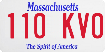 MA license plate 110KV0