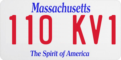 MA license plate 110KV1