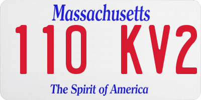MA license plate 110KV2