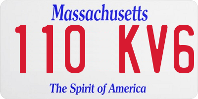 MA license plate 110KV6