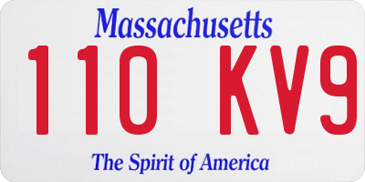 MA license plate 110KV9