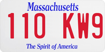 MA license plate 110KW9