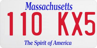 MA license plate 110KX5