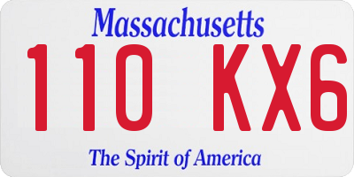 MA license plate 110KX6