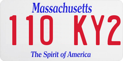 MA license plate 110KY2