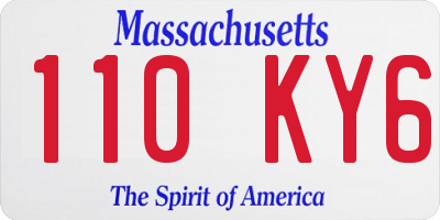 MA license plate 110KY6