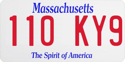 MA license plate 110KY9