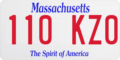 MA license plate 110KZ0