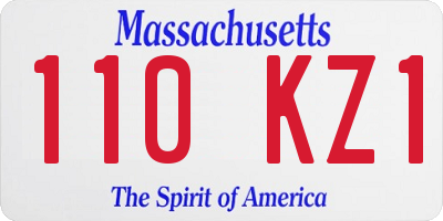 MA license plate 110KZ1