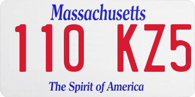 MA license plate 110KZ5