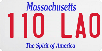 MA license plate 110LA0