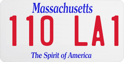 MA license plate 110LA1